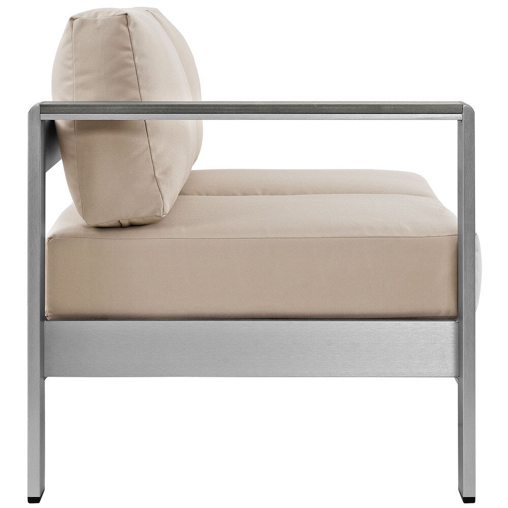 Beach Aluminum Outdoor Patio Left-Arm Loveseat