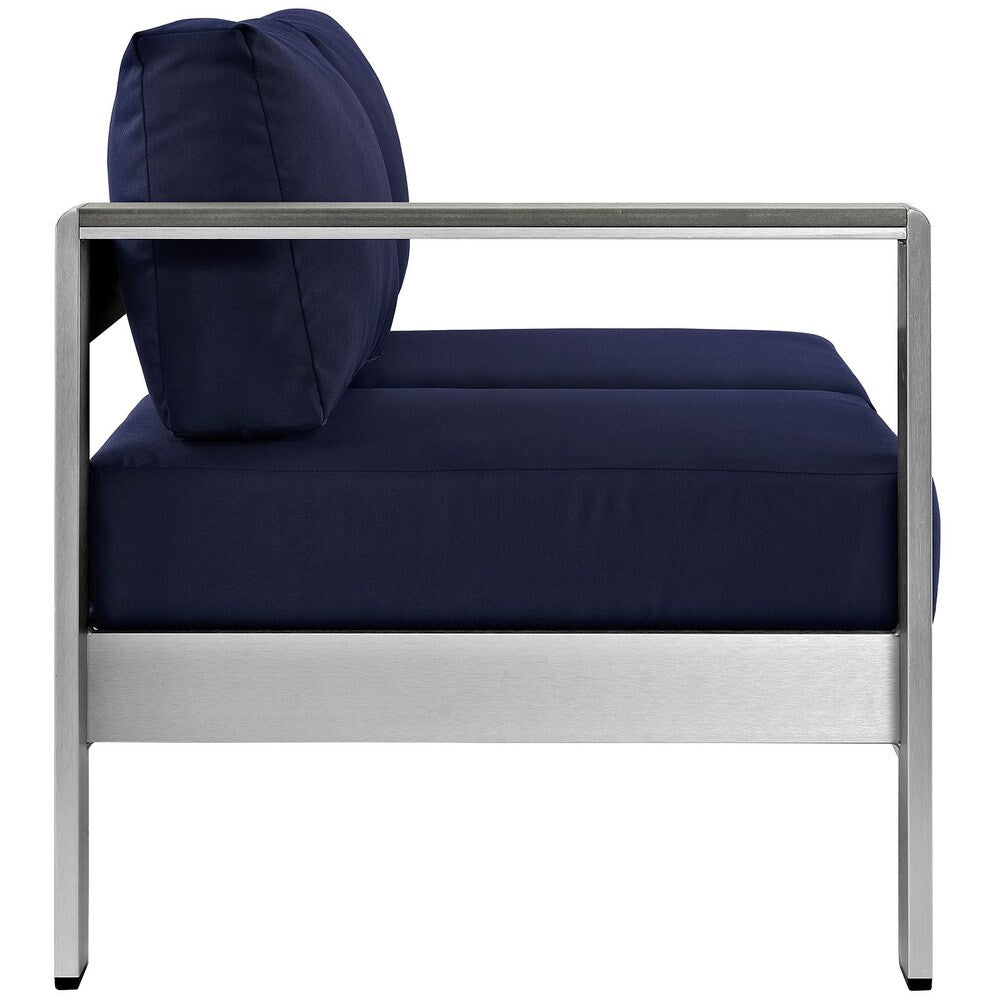 Beach Aluminum Outdoor Patio Left-Arm Loveseat