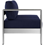 Beach Aluminum Outdoor Patio Left-Arm Loveseat