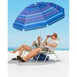 Beach Umbrella with Sand Bag - 6.5ft Beach Umbrella with Sand Anchor, UPF 50+ PU Coating with Carry Bag for Patio and Outdoor