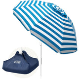 Beach Umbrella with Sand Bag - 6.5ft Beach Umbrella with Sand Anchor, UPF 50+ PU Coating with Carry Bag for Patio and Outdoor