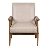 Beachwood Classic Wood/ Leather-look Microfiber Padded Seat Chair