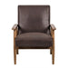 Beachwood Classic Wood/ Leather-look Microfiber Padded Seat Chair