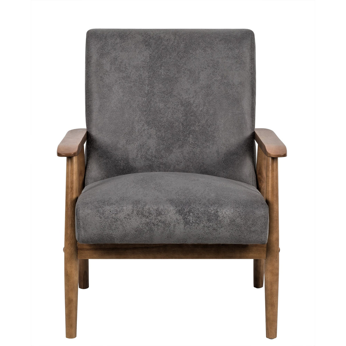 Beachwood Classic Wood/ Leather-look Microfiber Padded Seat Chair