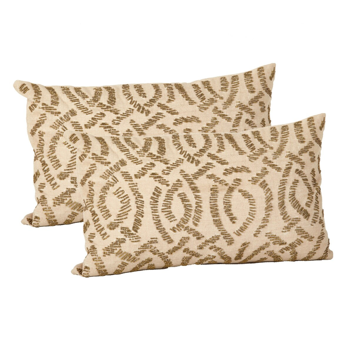 Beaded Design Throw Pillow Cover (Set of 2)