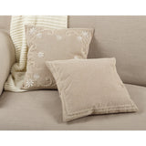 Beaded Sequin Floral Design Cotton Throw Pillow Cover (Set of 2)
