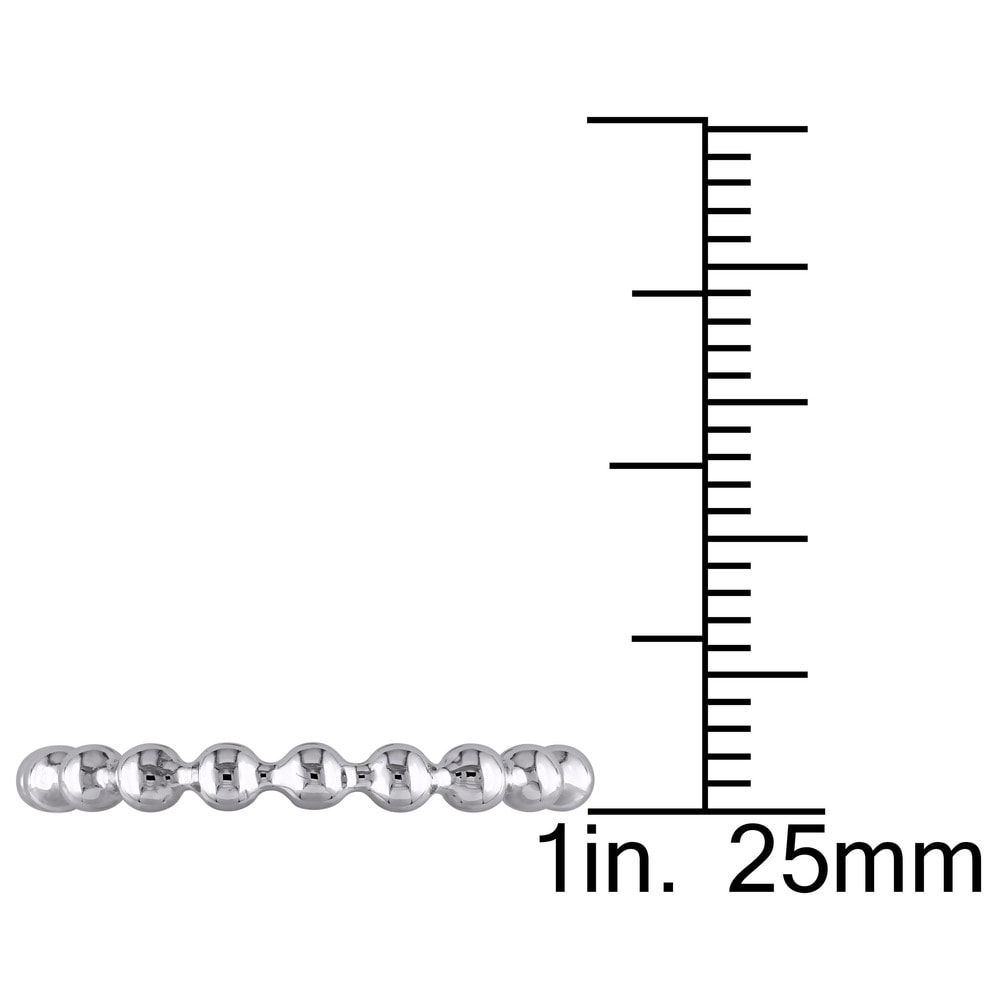Miadora 14k White Gold Beaded Wedding Band
