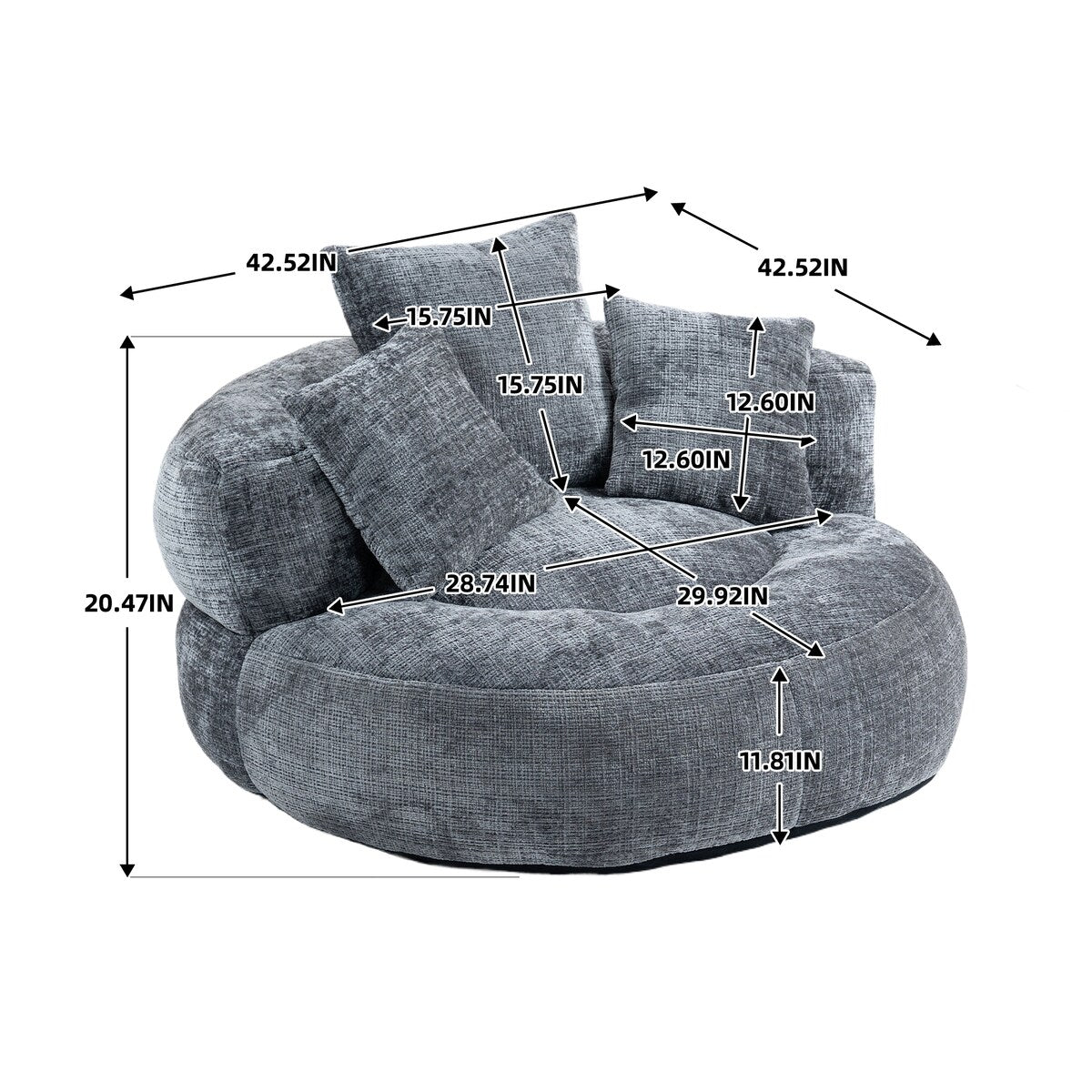 Bean Bag Chair Lazy Sofa Durable Comfort Lounger High Back Bean Bag Chair Couch for Adults and Kids, Indoor & Outdoor