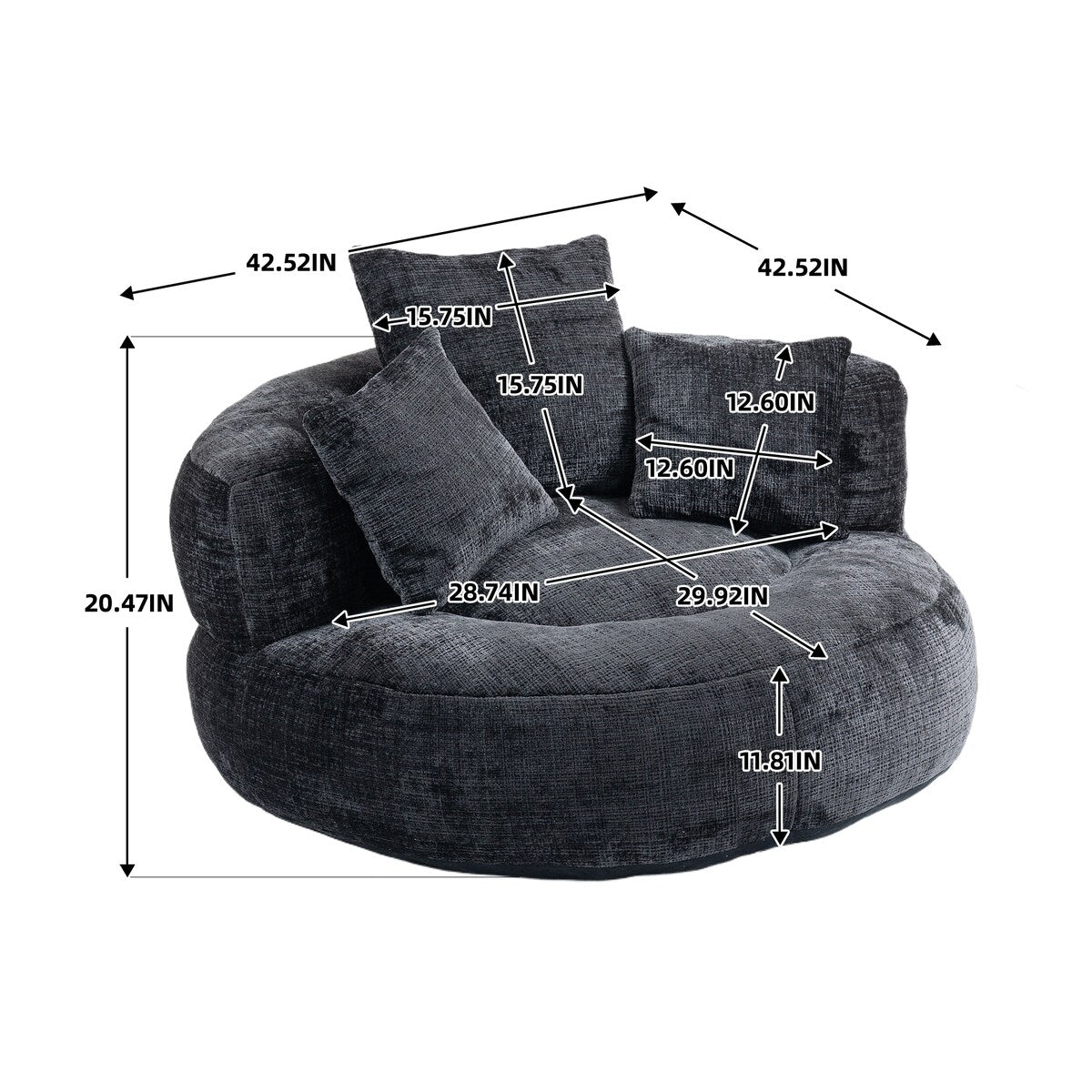 Bean Bag Chair Lazy Sofa Durable Comfort Lounger High Back Bean Bag Chair Couch for Adults and Kids, Indoor & Outdoor