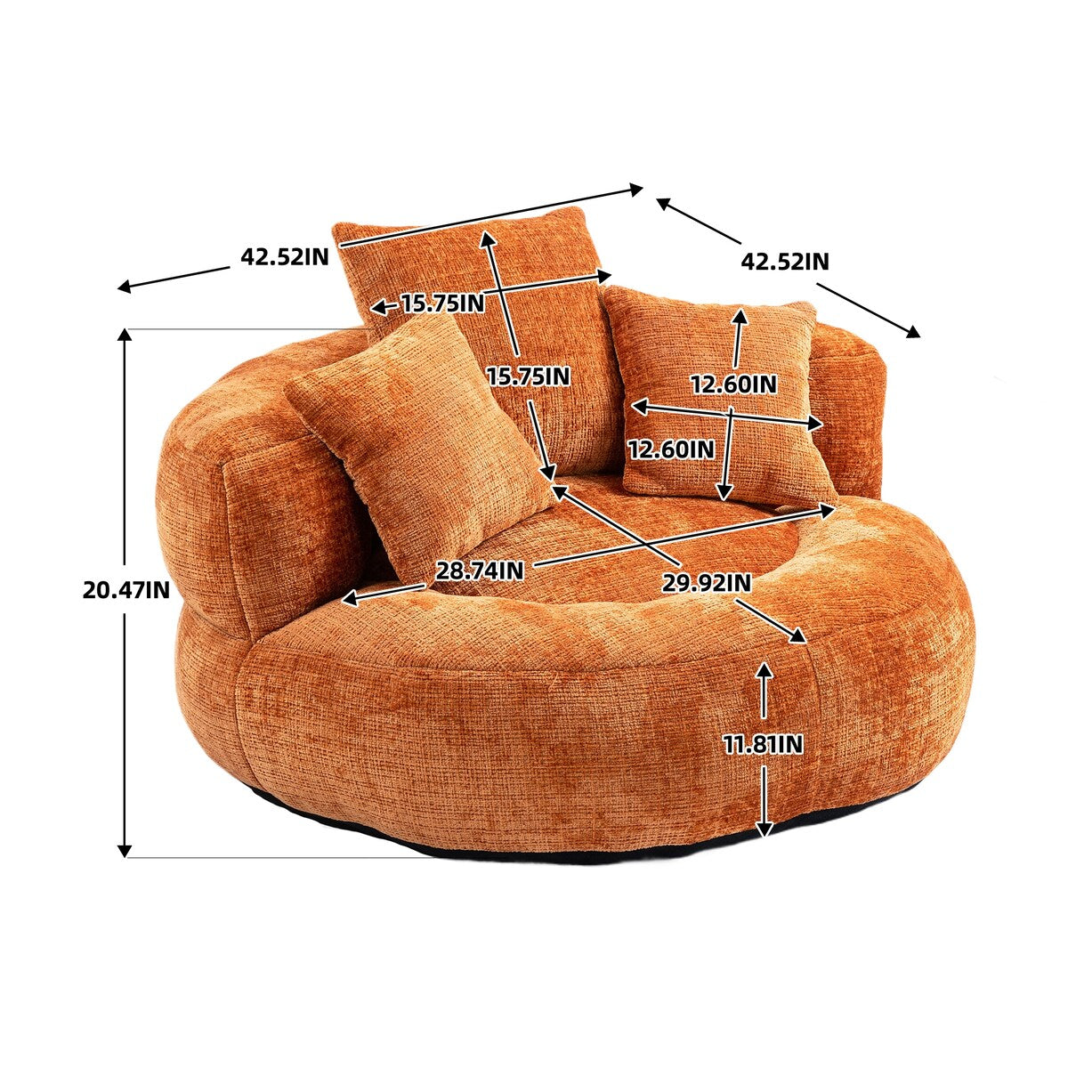 Bean Bag Chair Lazy Sofa Durable Comfort Lounger High Back Bean Bag Chair Couch for Adults and Kids, Indoor & Outdoor