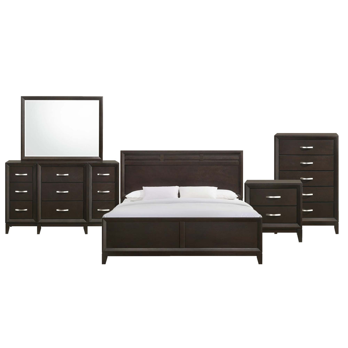 Beaumont King Panel 3PC Bedroom Set in Merlot