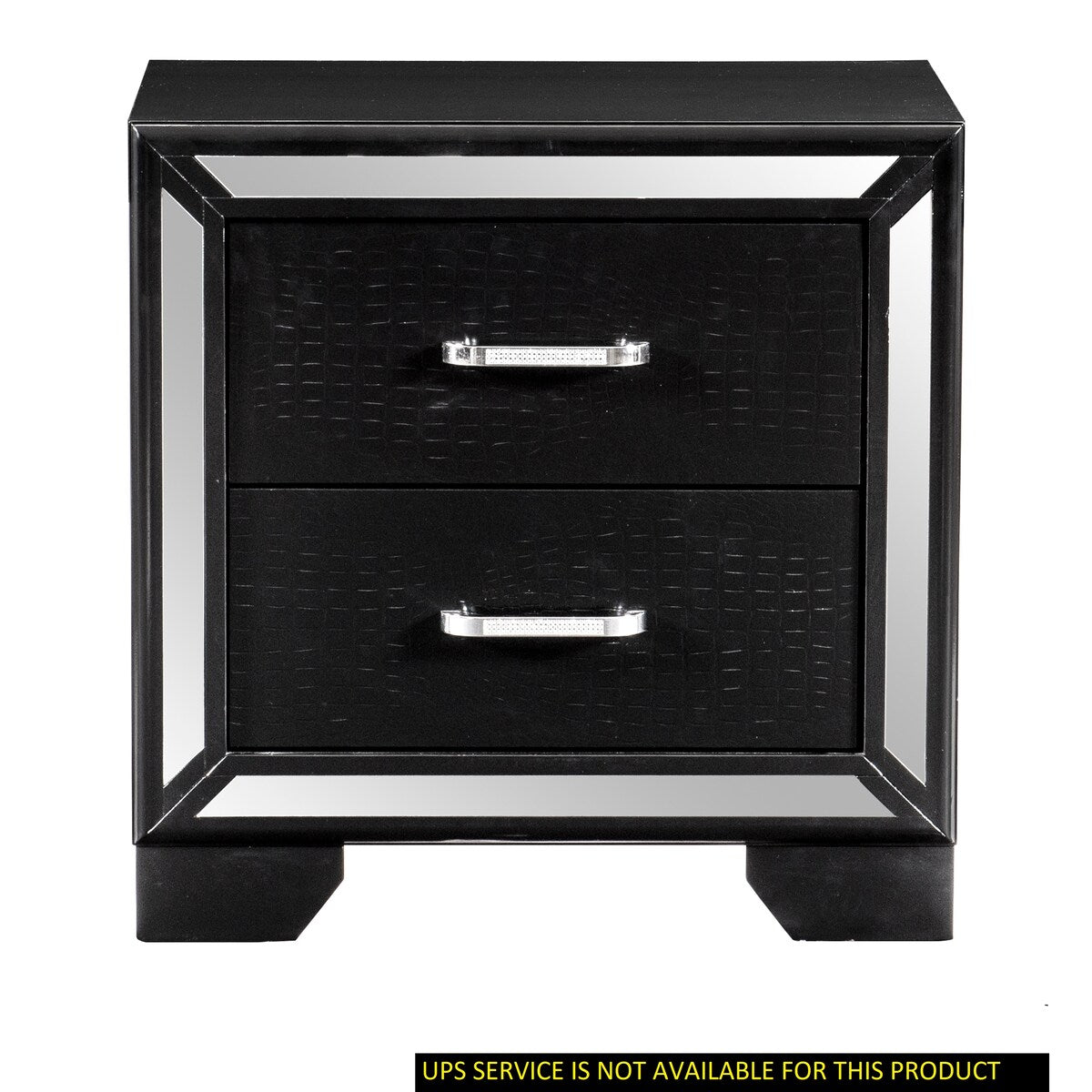 Nightstand with 2x DrawersHandles Glamorous Style Wooden Furniture
