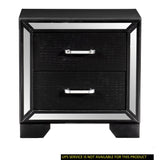Nightstand with 2x DrawersHandles Glamorous Style Wooden Furniture