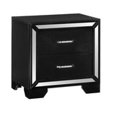 Nightstand with 2x DrawersHandles Glamorous Style Wooden Furniture