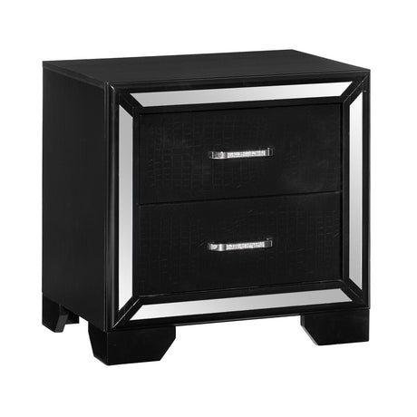 Nightstand with 2x DrawersHandles Glamorous Style Wooden Furniture