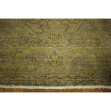 Beautiful Overdyed Green Floral Hand-knotted Wool Oriental Area Rug (9' x 13')