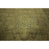 Beautiful Overdyed Green Floral Hand-knotted Wool Oriental Area Rug (9' x 13')