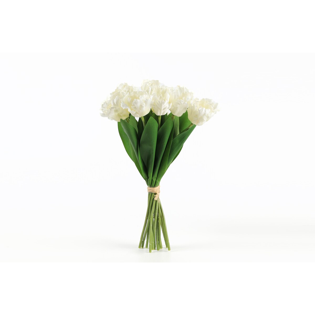 Beautiful Realistic Faux 15in Tulip Floral Arrangement White