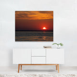 Beautiful red and orang sunset over the lake Art Print/Poster