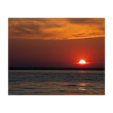 Beautiful red and orang sunset over the lake Art Print/Poster