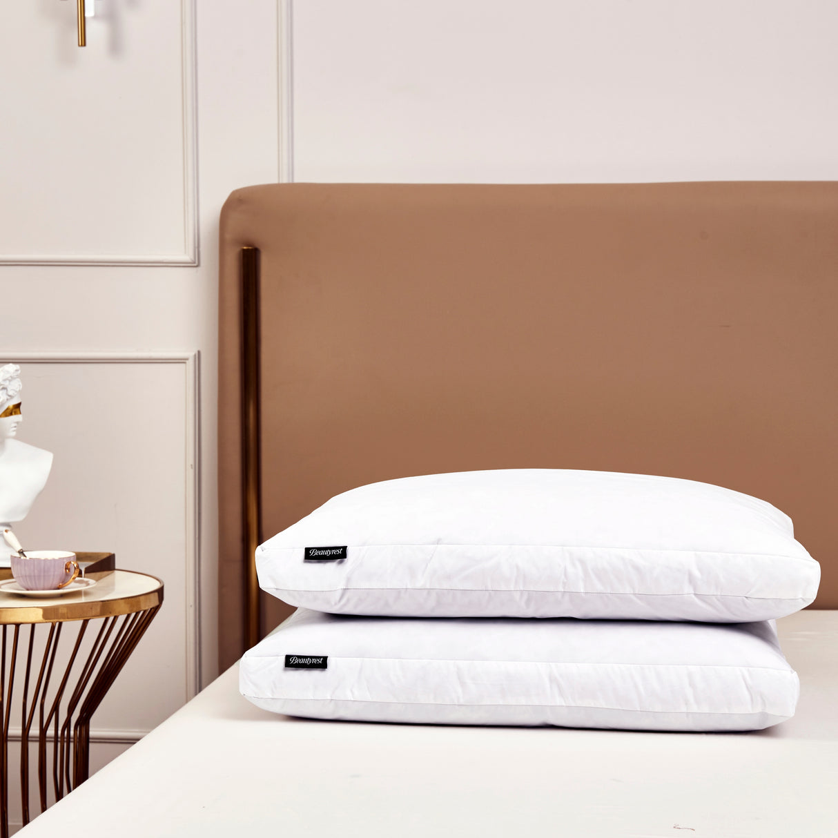 Beautyrest Microfiber Feather & Down Gusseted Pillows (Set of 2) - White
