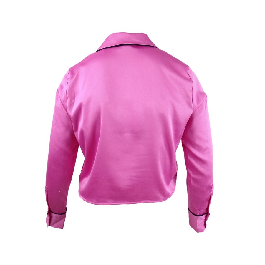 Becca Tilley x Bar III Women's Tie-Front Satin Top