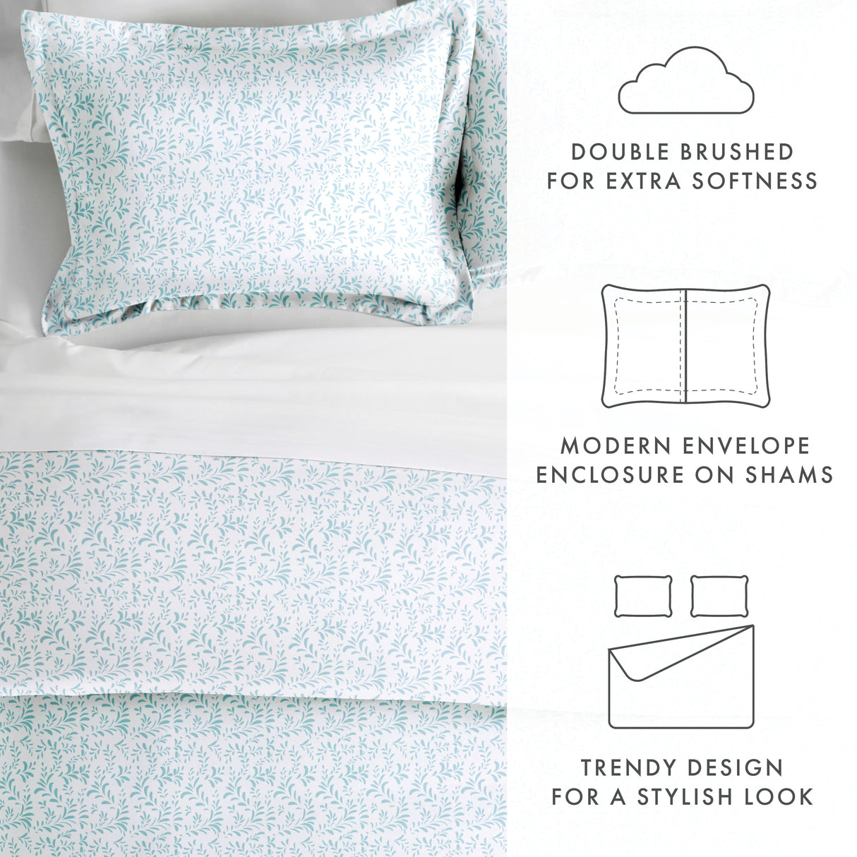 Becky Cameron Burst of Vines 3 Piece Duvet Cover Set