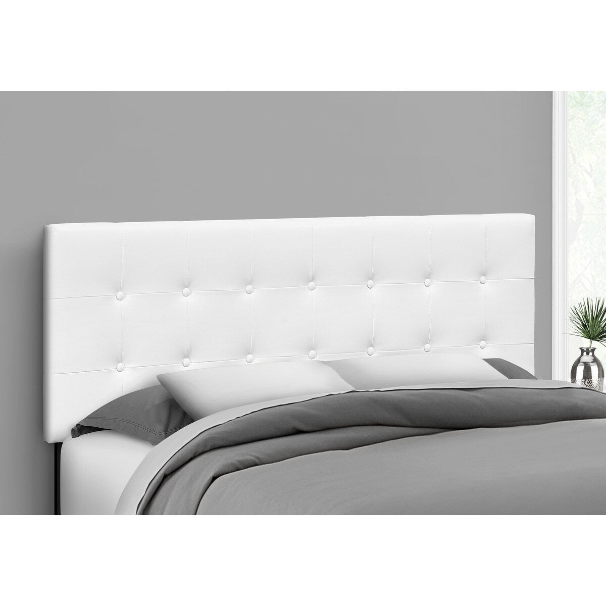 Bed, Headboard Only, Queen Size, Bedroom, Upholstered Pu Leather Look, Transitional