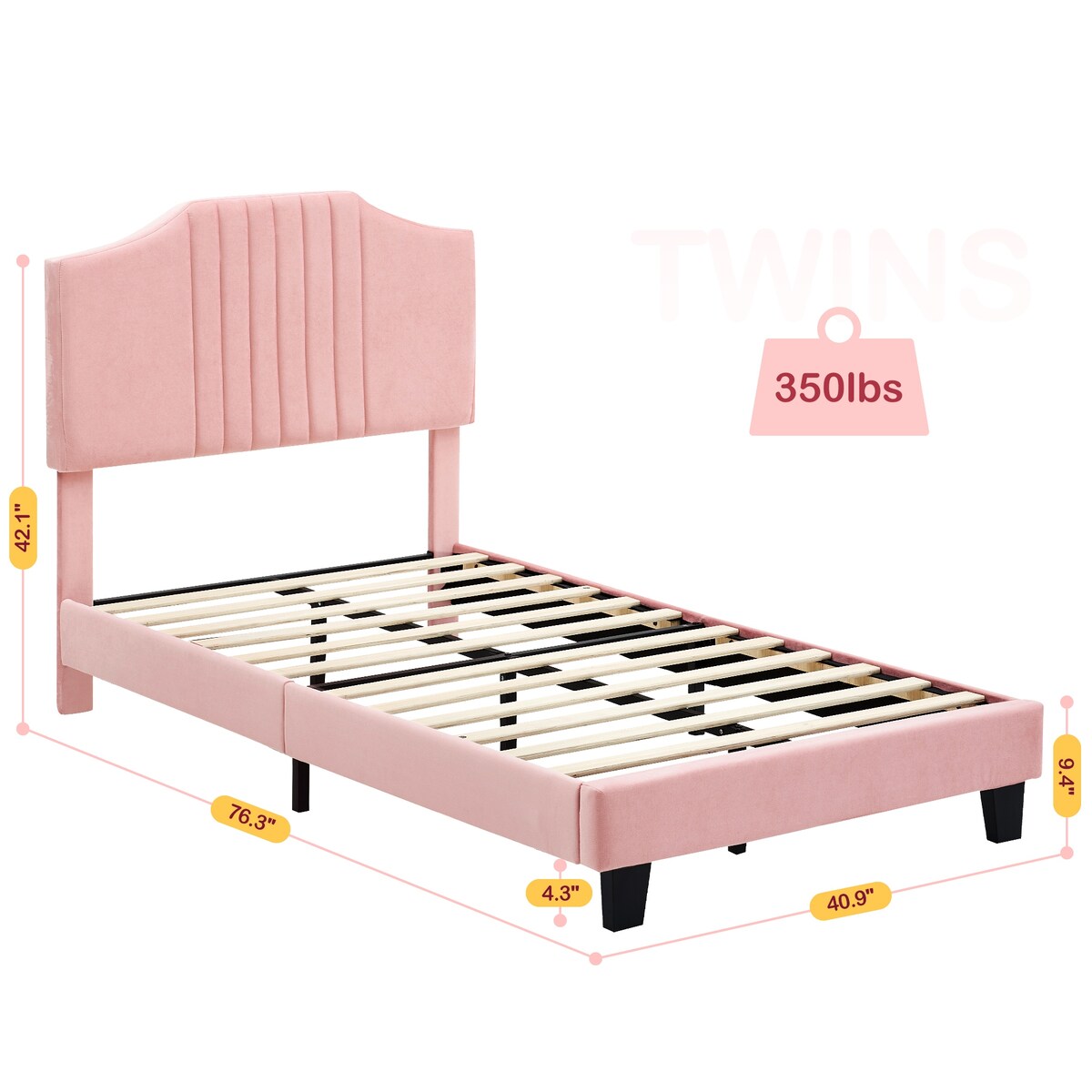 Bed Frame Upholstered Platform with Headboard