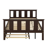 Bed Frame Wood Twin Platform Bed with Pull Out Trundle