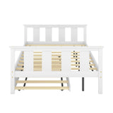 Bed Frame Wood Twin Platform Bed with Pull Out Trundle