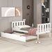 Bed Frame Wood Twin Platform Bed with Pull Out Trundle
