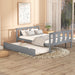 Bed Frame Wood Twin Platform Bed with Pull Out Trundle