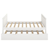Bed Frame Wood Twin Platform Bed with Pull Out Trundle