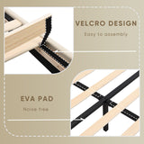 Bed Frame w/ Wingback Headboard & 2 Drawers & USB-Queen, Beige