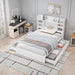Bed Frame with 4 Under-bed Portable Storage Drawers