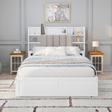 Bed Frame with 4 Under-bed Portable Storage Drawers