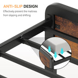 Bed Frame with Safe Rounded Corners & Strong Metal Slats Support