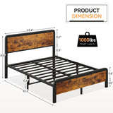Bed Frame with Safe Rounded Corners & Strong Metal Slats Support