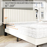 Bed Frame with Velvet Upholstered Headboard