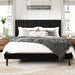 Bed Frame with Velvet Upholstered Headboard
