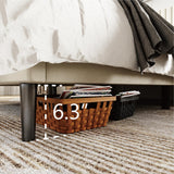 Bed Frame with Velvet Upholstered Headboard