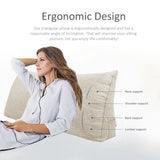 Bed Rest Wedge Reading TV Watching Back Support Headboard Pillow