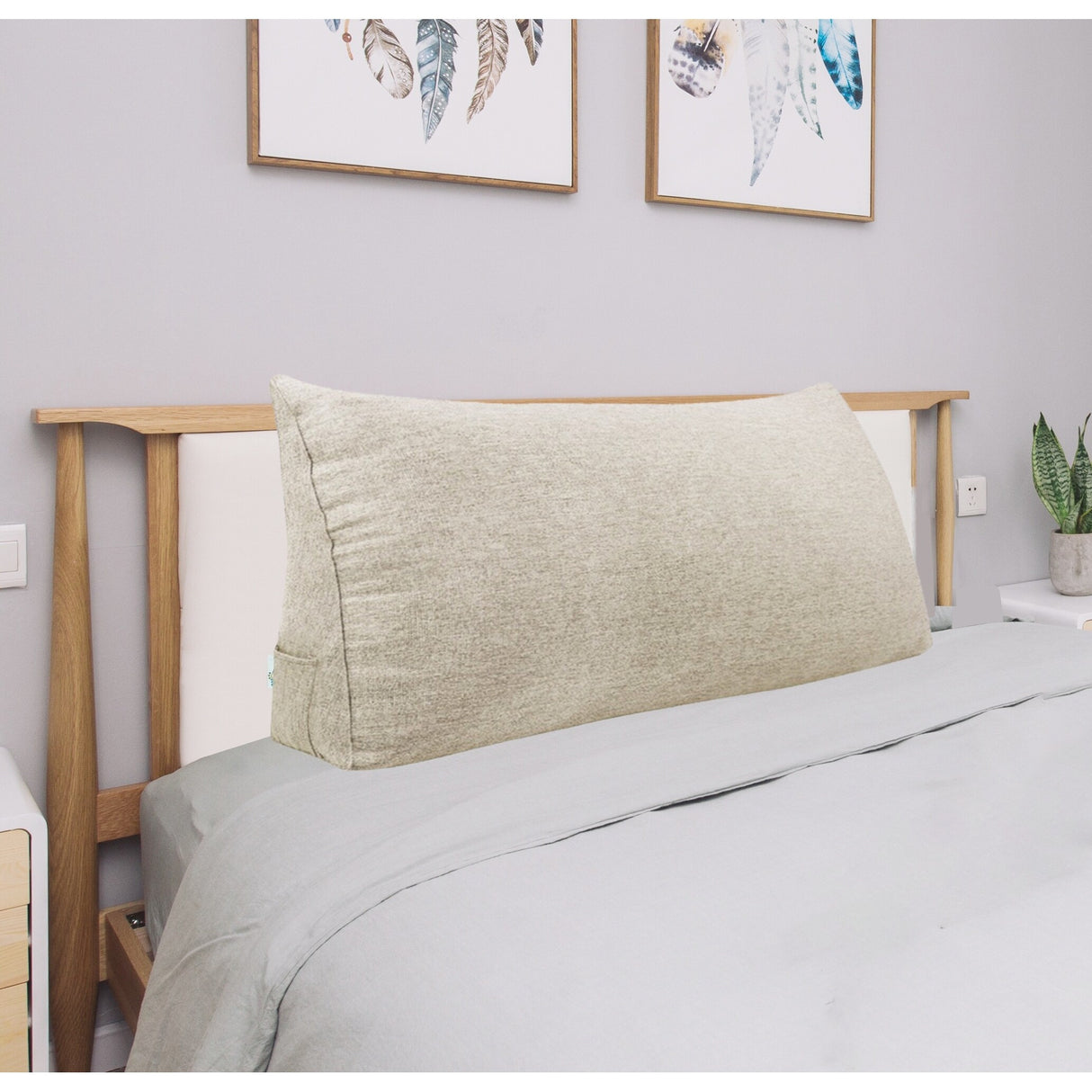 Bed Rest Wedge Reading TV Watching Back Support Headboard Pillow