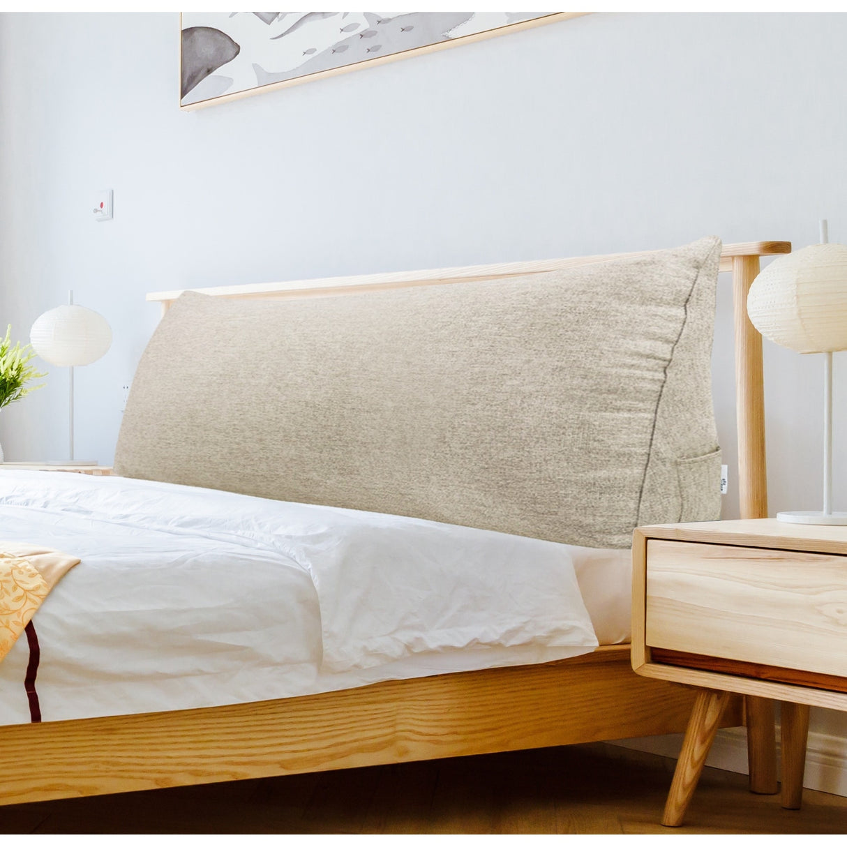 Bed Rest Wedge Reading TV Watching Back Support Headboard Pillow
