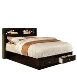 Bed with Storage Drawers in Espresso Finish