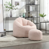 Bedding Bean Bag Sofa Chair High Pressure Foam Adult Material with Padded Foam Padding Compressed Bean Bag With Footrest