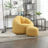Bedding Bean Bag Sofa Chair High Pressure Foam Adult Material with Padded Foam Padding Compressed Bean Bag With Footrest