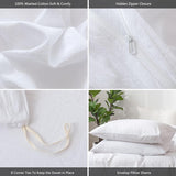 Bedding Duvet Cover Set Washed Cotton Linen Like Textured