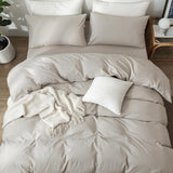 Bedding Duvet Cover Set Washed Cotton Linen Like Textured
